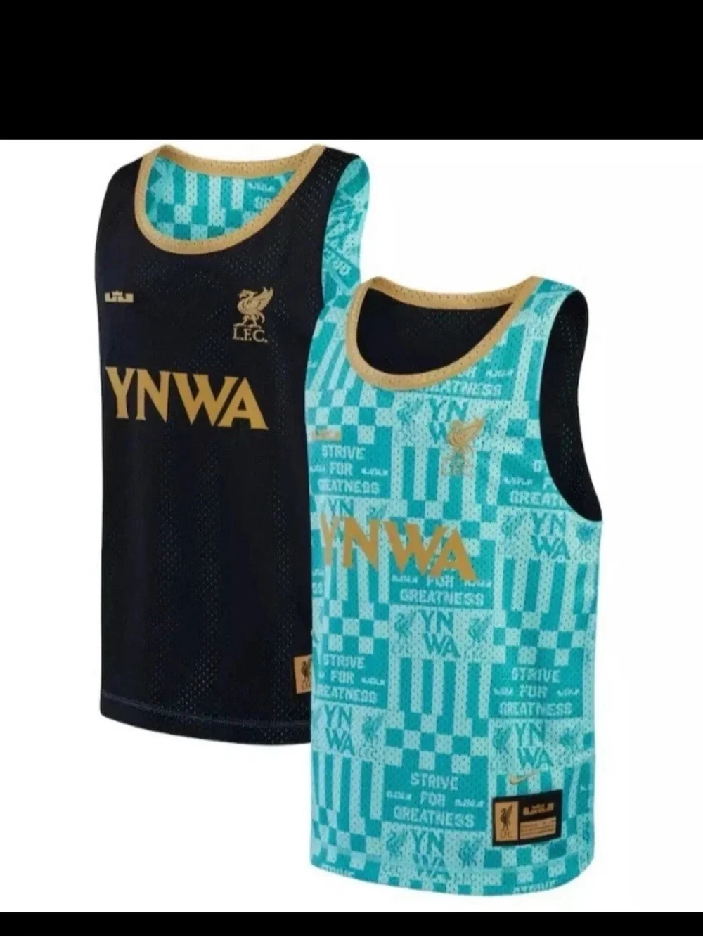 Nike Liverpool x LeBron Reversible Basketball Soccer Jersey Kids L FQ4128-305